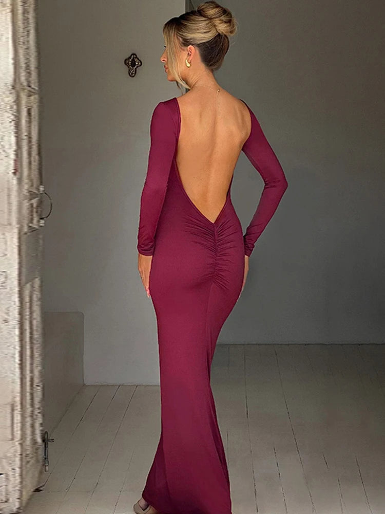 vestido de manga larga - vestido elegante