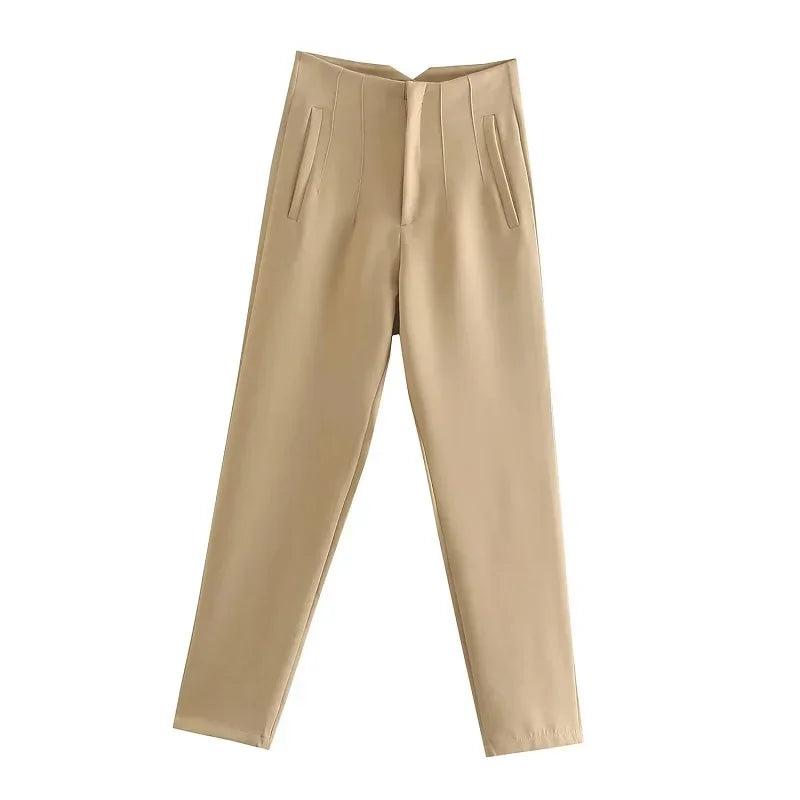 pantalones de cintura alta para mujer - pantalones casuales - pantalones entallados