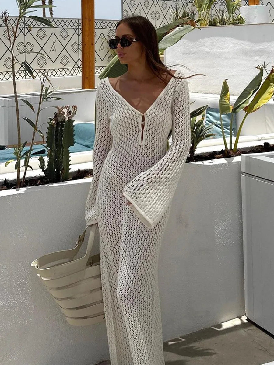 Vestido maxi de crochet - vestido playero