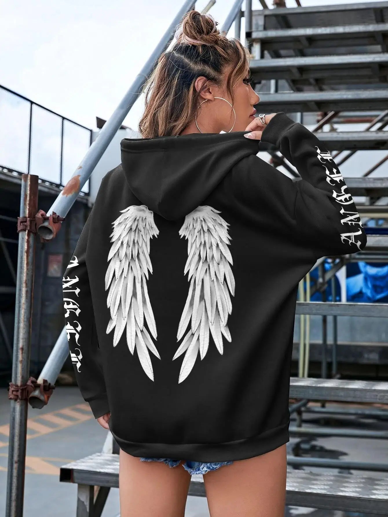  Sudadera con alas de ángel - sudadera casual de mujer