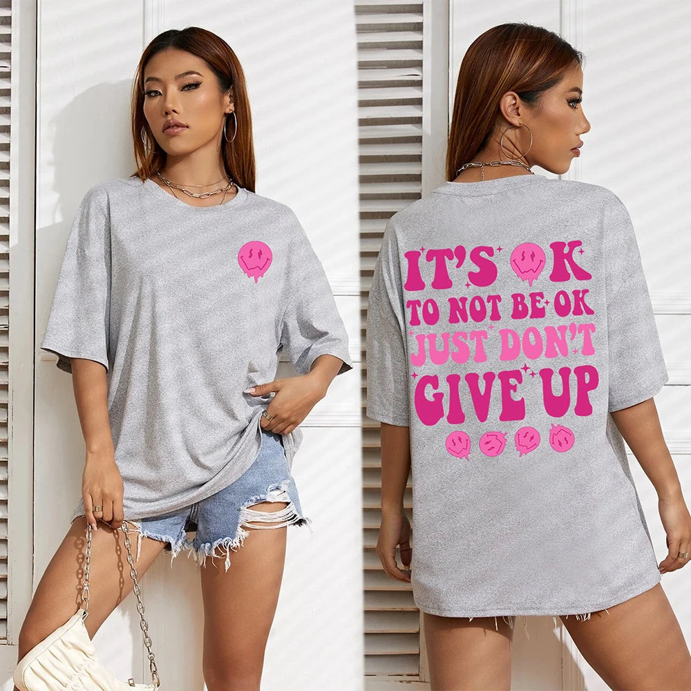 Camiseta motivacional - Ropa casual mujer - Camiseta oversize