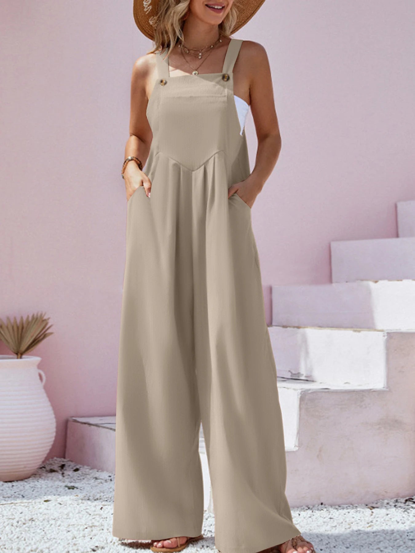 Mono de Pierna Ancha - Mono Casual para Mujeres